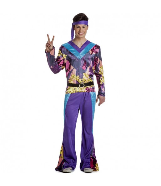 Déguisement Hippie violet homme