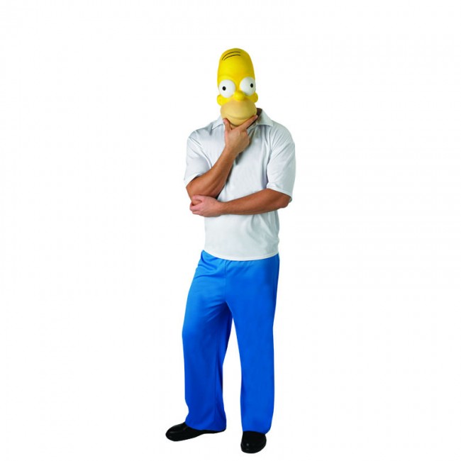 Les Simpson Rubie's-déguisement officiel - Déguisement Costume Homer Adulte  - I-880653STD, Taille unique, Blanc/Bleu : : Mode