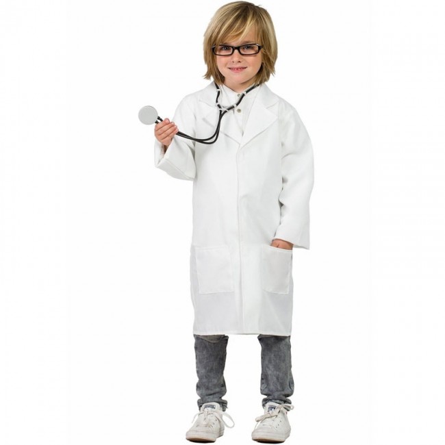 Blouse Docteur Enfants Jeu d'Imitation Jouet Deguisement Docteur Costume  Blouse Blanche Enfant Fille Garcon Blanc