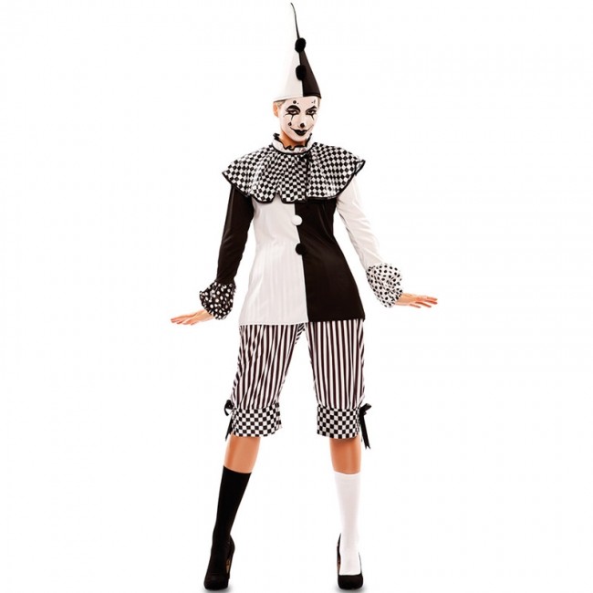 Costume d'Arlequin bicolore + pantalon psychédélique Clo…