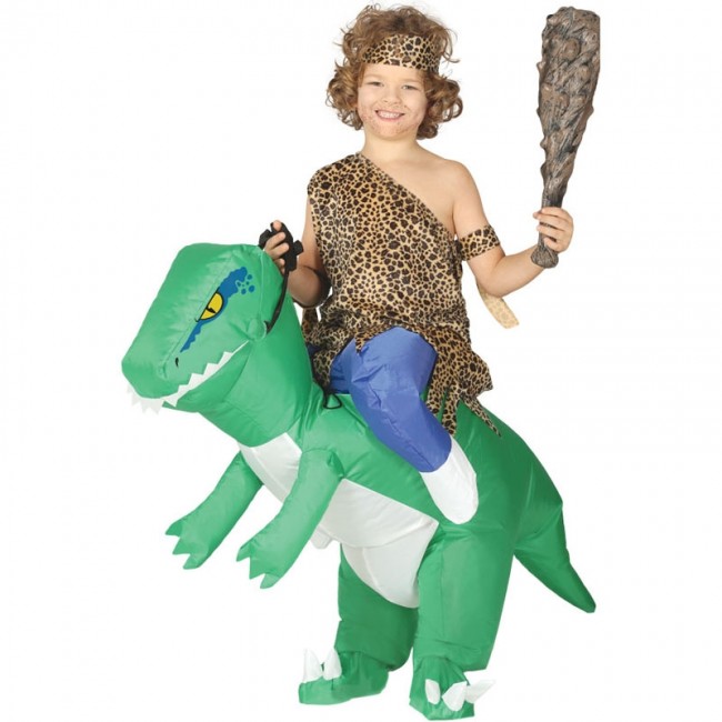 Déguisement gonflable enfant, porté par un Dinosaure - Chez Déguiz