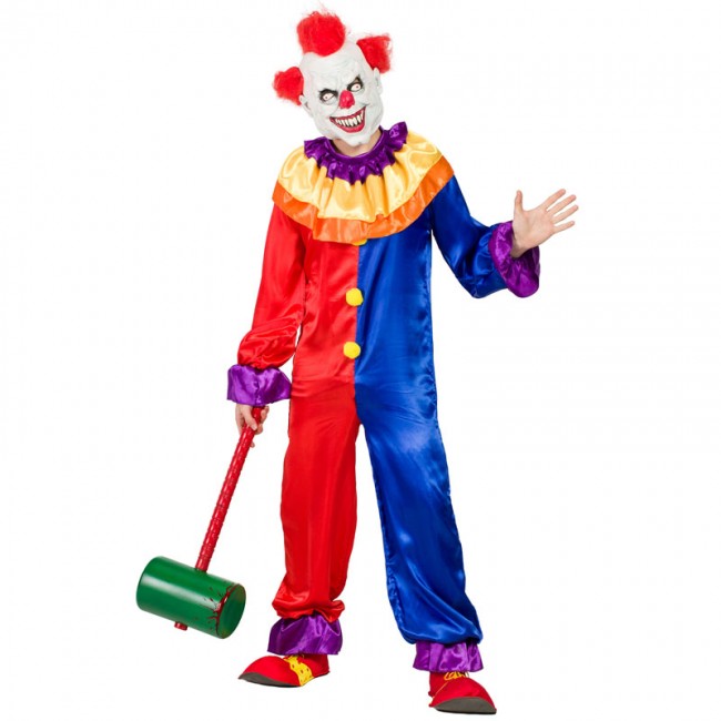 Déguisement Halloween Clown Maléfique qui comprend la Tunique et le Masque