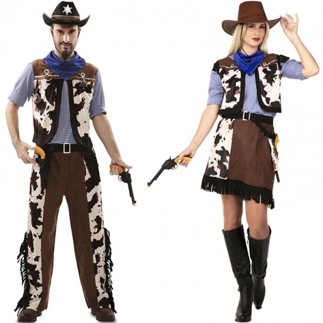 AROMA - Déguisement couple cowboy adulte - Petit - Déguisement
