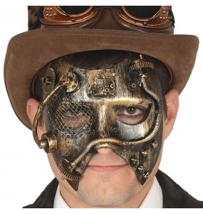 Masque Loup Steampunk doré