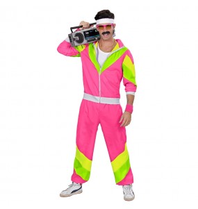 Costume adulte Survêtement rétro rose fluo