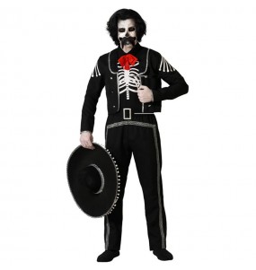 Costume Squelette mexicain foncé homme