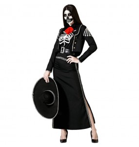 Costume Squelette mexicain foncé femme