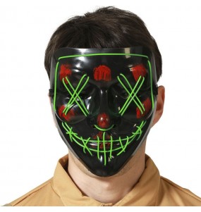 Masque avec lumière verte pour compléter vos costumes térrifiants