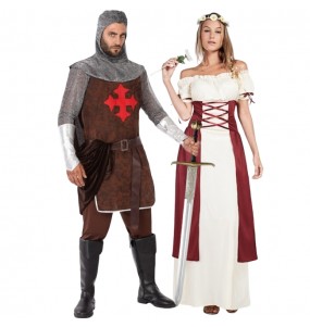 Costumes Chevalier et dame médiévaux pour se déguiser à duo