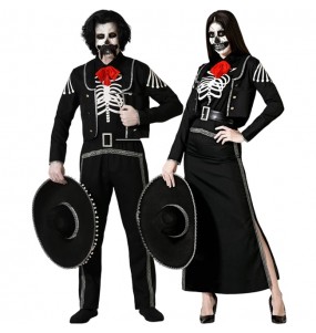 Costumes Squelettes mexicains sombres pour se déguiser à duo