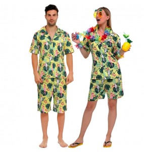 Costumes Hawaïens tropicaux pour se déguiser à duo