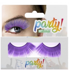 Set de faux cils violets pour compléter votre déguisement avec un maquillage de qualité