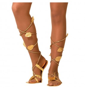 Sandales romaines avec feuilles dorées pour compléter vos costumes