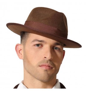 Chapeau de gangster marron des années 50 pour compléter vos costumes