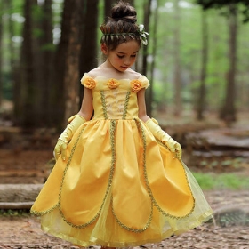 Déguisement Princesse Jaune Fille - Taille au Choix - Jour de Fête