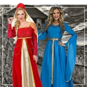 Déguisement pour filles médiéval princesse soirée paysanne robe costume  carnaval